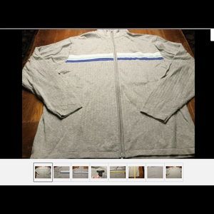 Mens Alex Stevens Sz L Zip Up Gray Sweater EUC